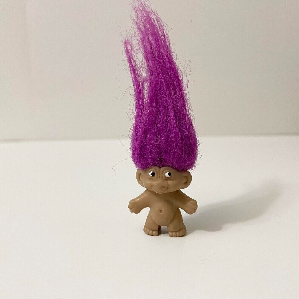 Vintage Mini Troll Doll Pencil Topper 1.25 Inch Collectible Toy